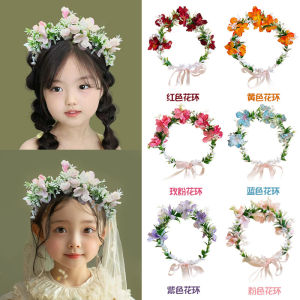 Childrens Day Floral Crown Headwear Fairy Tale Simulation Flower Hairband Photo Shoot Performance Props Korean Style Accessories