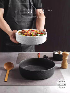 Large 9.8 Inch Ceramic Soup BowlJOJOS L PD.rain Home Use round Shape Dinnerware Set for Everyone Pure Color Ins Style