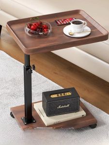 Modern Minimalist Sofa Side Table Living Room Small Tea Table Creative Mobile Adjustable Bedside Table Box Liftable Design