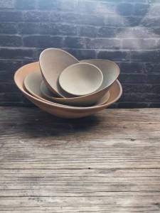 Rustic Clay Frosted Bowl Non-glazed Commercial Household Soup Bowl Hot Pot Bowl Dish Bowl Fruit Tray Meat Tray Dining Utensils
