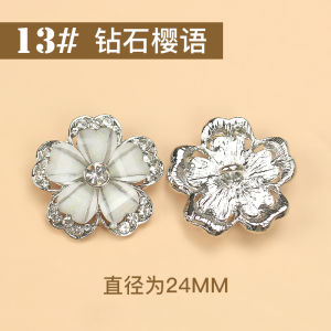 Decorative Crystal Embedded Metal Buttons for Cheongsam Coat Pearl Decorations Chinese Style Water Diamond Large Coat Collar