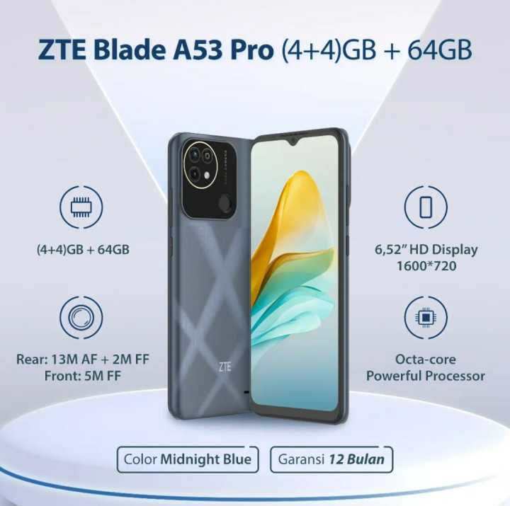 ZTE BLADE A53 PRO RAM 4+4 GB 4GB 64GB ASLI ORIGINAL