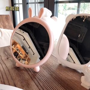 Gương tai gấu thỏ hình vuông để bàn trang điểm hoặc treo tường cute