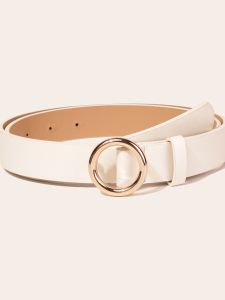 Simple Buckle Leather Belt Women Fashion Versatile Thin Waist Belt Ins Style Casual Decorative Dress Shirt Jeans Belt