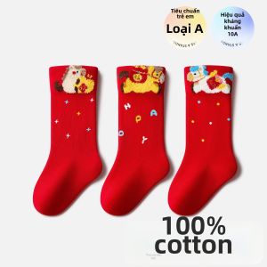 Vớ Bông Đỏ Dài Đến Cổ Chân Cho Trẻ Sơ Sinh
