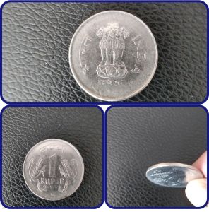100% Authentic India 2001 1 RUPEE Coin by Kremnica Mint with Lion Capital of Ashoka (Emblem) Catalogue #0140 *Actual Picture Taken No Stock Photo.