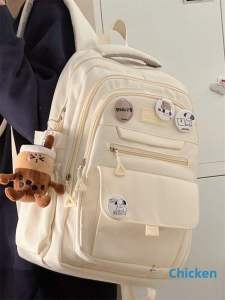 Good-looking Minimalist All-Match Student Bag Womens Japanese Style Ins Junior and Middle School Students Large Capacity Backpack Computer Backpack