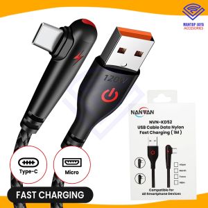[COD] NANVAN NVN-KD52 KABEL DATA CHAGER FAST CHARGING MICRO USB / TYPE TIPE C 3A L SIKU DESIGN FOR GAMING