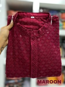 KURTA New Traditional Chikan Work Kurta For All Beautiful Occasions MK975 KURTA