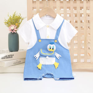 Baby Short Sleeve Onesie Summer Thin Cute Boy Girl Infant Clothes Cotton Cartoon Print Half Sleeve Harvey Crawling Suit