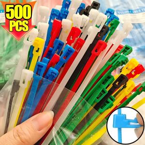 500pcs  Nylon Reusable Cable Ties Releasable Self-locking Slipknot Cables Ties Organizer Binder Lock Strap Zip Ties Binder Wholesale