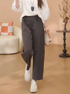 Fashionable Straight Leg Harlan Pants Womens No Crease No Puffiness Nine-Five Knife Edge Pants Spring Autumn New Style Grey