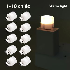 Đèn Ngủ LED USB Mini Di Động Ánh Sáng Trắng Ấm/trắng Lạnh Đèn Ngủ Cắm Điện Đèn Trang Trí Cho Phòng Ngủ Cắm Trại Ô Tô Bàn Làm Việc Gói 1-10 Chiếc