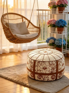BOENIN | Storage Cushion Seat Ottoman for Clothes Filling