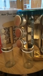 Rotating Spice Rak Bumbu Putar Gold 12/16 Heads Rak Putar Bumbu Dapur Stainless Steal for Family Kitchen WZH