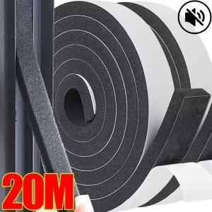 20m Sponge Door Window Seal Strip / Self-Adhesive Insulation Foam Weatherstrip / Household Windproof Sound-Proof Sponge Tape