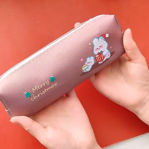 MOMO Cartoon Christmas Zipper Pen Bag Waterproof School Supplies Stationery