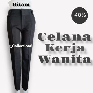 CELANA KANTOR FORMAL KERJA WANITA SLIMFIT BAHAN DASAR KAIN WOLL STREET