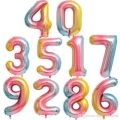 balon FOIL ANGKA abjad warna warni RAINBOW ballon pesta ulang tahun 0 1 2 3 4 5 6 7 8 9. 
