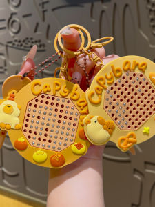 Adorable Capybara Keychain Magnetic Steel Ball Drawing Board Car Keychain Backpack Decoration Cute Cartoon Style ABS PVC Material