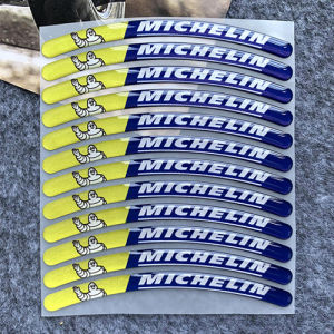 12PCS / Lot 3D Gel Michelin Motorcycle Wheel Rim Strip Decal Sticker
