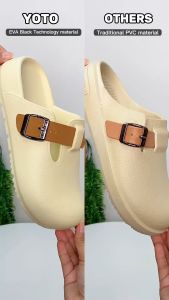 YOTO Thick Soles Baotou Sandals For Women Casual Soft Non-Slip Fashion Outdoor Half Slippers