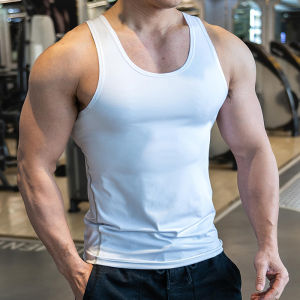 เสื้อกั๊กออกกำลังกายชาย ฤดูร้อน วิ่ง ออกกำลังกาย ฟิตเนส ลำลอง สีสันสดใส คอตั้ง แขนกุด ทรงเข้ารูป แห้งเร็ว โพลีเอสเตอร์