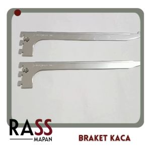 1 PASANG Daun Braket Kaca Rak Kaca tempel Dinding Tembok