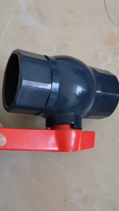 PVC DOUBLE UNION BALL VALVE from 1/2" TO 4"( 20mm to 110mm)dark gray thickened socket octagonal plastic straight mouth