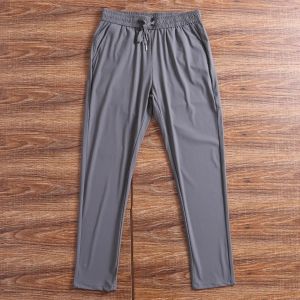 New American Style Outdoor Ice Silk Quick Dry Lightweight Breathable Loose Straight Leg Elastic Waist Sports Casual Pants for Men Summer