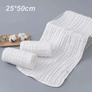1/3/6pcs Baby Large Soft Burping Cloth Absorbent Muslin Long Towel 100% Cotton Washcloths For Baby