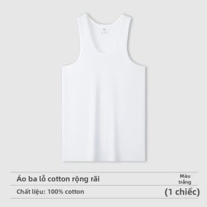 MiiOW | Áo Lót Nam Cotton Sạch Cho Thể Thao Màu Trắng