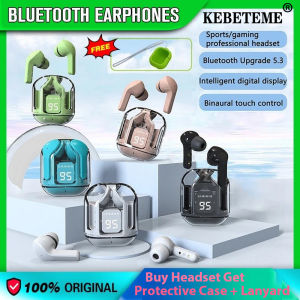 Kebememe Air31 Chơi Game Earbuds Bluetooth 5.3 Giảm tiếng ồn HD âm thanh nổi HiFi Tai nghe nhét tai không dây (Mua Tai nghe có được bảo vệ trường hợp + dây)