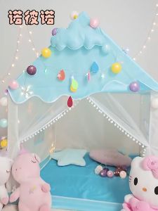 เด็กเล่นเต็นท์ของเล่นเด็กที่สวยงามประณีตเกมเต็นท์เต็นท์โรงละครพร้อมม่านลูกไม้หน้าต่างบานใหญ่