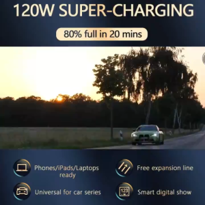 Car Charger 120W Super Fast Charging Cable One Drag Three Suitable For Apple Huawei Car Conversion Plug