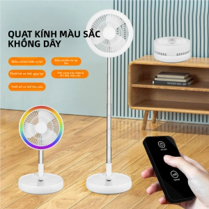 Sạc USB Điều Khiển Từ Xa Quạt Điện Bằng Kính Thiên Văn Với Đèn Nhiều Màu Sắc Quạt Sàn Ngoài Trời Trong Nhà Có Thể Điều Chỉnh Cho Trường Học Tại Nhà