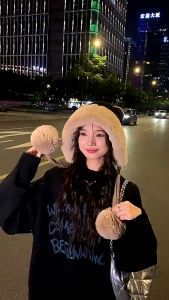 Mũ Lông Cừu Trùm Tai Giữ Ấm Mùa Đông Dễ Thương cáo Mũ Trùm Đầu Vải Lông Cừu Giữ Ấm Tai