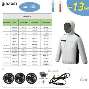ฤดูร้อนเสื้อแจ็คเก็ตผู้ชายHoodedพัดลมแจ็คเก็ตพัดลมทนความร้อนAir Conditionerเสื้อผ้าBreathableตกปลากลางแจ้งพัดลมWorkwear