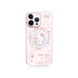 Asina | Pink Sakura Kitty iPhone 16 Pro Max Case Womens Style Magnetic Absorption Transparent Anti-Fall Protective Cover Apple
