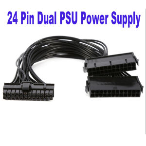 24 Pin Power Supply Splitter Cable 1 to 2 Synchronizer ATX Mining 30cm Motherboard Dual PSU Extension Cable for BTC PC Computer