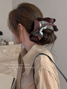 Korean Style Striped Hair Ties Womens Premium Feeling Bun Headbands Elegant Hair Accessories Delicate Hair Ropes Head Jewelry