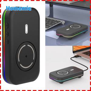 Undetectable Mouse Mover Jiggler 4 Modes Adjustable Timer Automatic Mouse Wiggler Keeps PC Active Auto Mouse Mover - Anti-Sleep PC Gadget with RGB Breathing Light & Silent Virtual Mouse Plug & Play for Win/Mac/Linux/Android Keep Awake for Gaming/Work