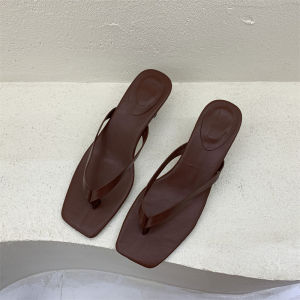 ใหม่แฟชั่น Cat Heel กลางส้น Herringbone รองเท้าแตะผู้หญิงฤดูร้อน Outwear เปิดนิ้วเท้าคลิป Toe รองเท้าส้นสูงรองเท้าแตะ Zapatos De Mujer