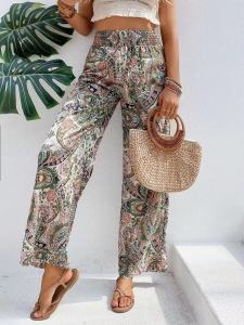 Bohemia Spring/Summer New Arrival Elastic Waist Print Fashion All-Match Casual Loose Pants Pants Sun Protection Beach Pants for Women