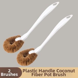 Yunlei | Natural Coconut Bristle Clean Brush Wood/Plastic Handle Hanging