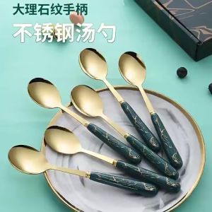 Sendok Marble 1 Set Isi 6 Pcs / Box Gift Set Hampers