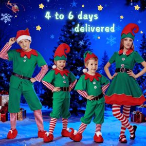 Children&Adults Christmas Elf Costumes Cosplay Adult Men And Women Christmas Costumes Costumes