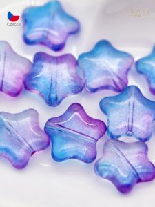 Hạt Sao Czech 12mm Lỗ Dọc Dày Hai Màu Vòng Cổ Bông Tai Đính Đá Trang Sức DIY Phụ Kiện Trang Sức Thời Trang Mới Về