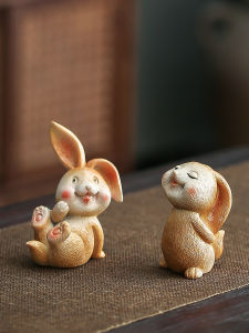 Rabbit Color Changing Tea Pet Supportable Kitten Tea Set Tea Table Tea Table and Tea Tray Decoration Tea Utensils Rabbit Year Gift Decoration