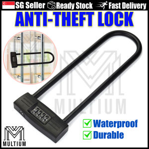 Anti-Theft U-Lock Adjustable Rustproof and Waterproof Heavy Duty Bicycle Padlock Multifunctional Carbon Steel Cycling Security Lock Accessories for Motorcycle E-bike Baskets and Doors